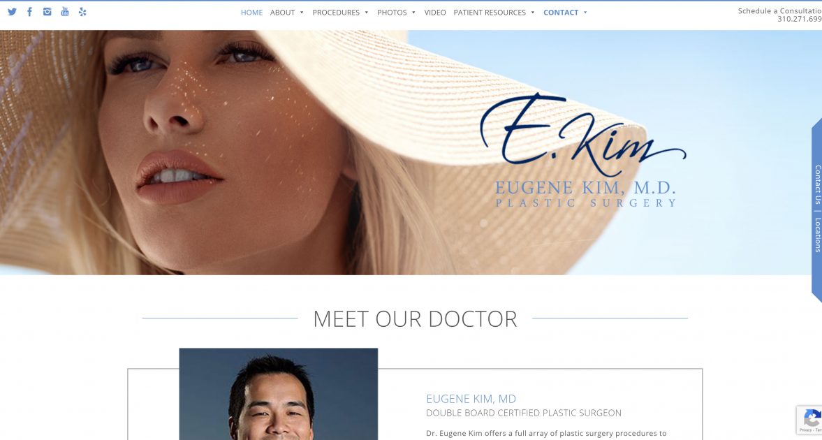 New Website Design for Beverly Hills Plastic Surgeon Dr. Eugene Kim