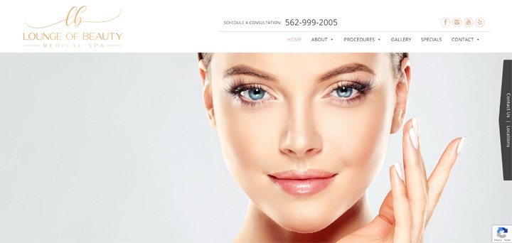 New Website Design for Long Beach Lounge of Beauty Medical Spa