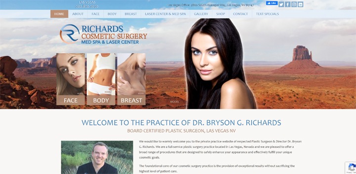 New Website Design for Las Vegas Plastic Surgeon Dr. Bryson Richards