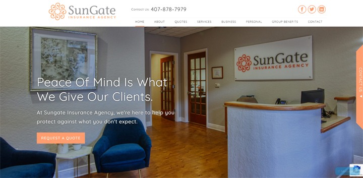 New Website Design for Sungate Insurance Agency in Orlando