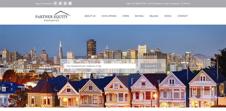 Website Design for San Francisco, CA Real Estate Group Partner Equity Properties