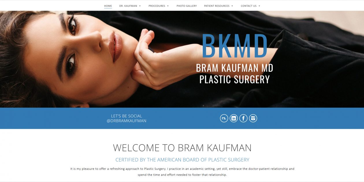New Website Design for Cleveland Plastic Surgeon, Dr. Bram Kaufman