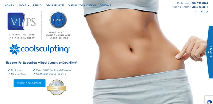 New Website Design for a Northern Virginia Coolsculpting Med Spa