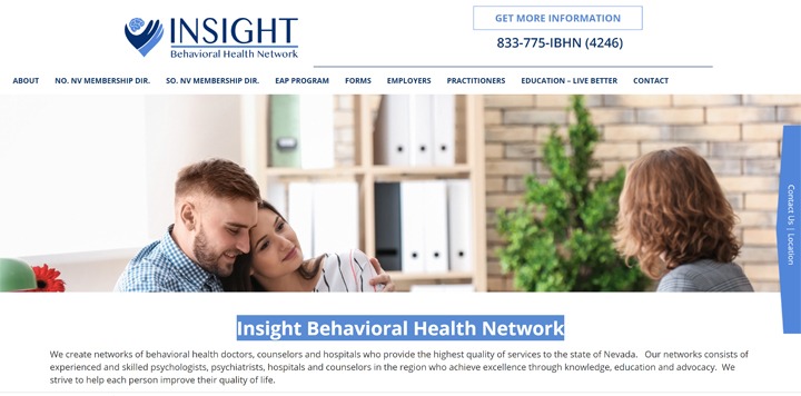 New Website Design for the Reno, NV Insight Behavioral Health Network