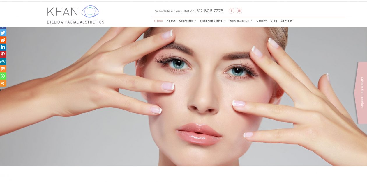 New Website Design for Austin, TX Oculoplastic and Reconstructive surgeon, Dr. Tanya Khan