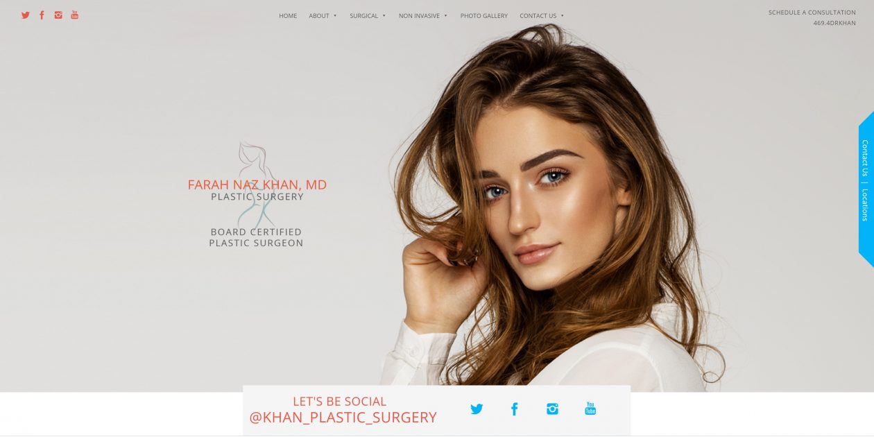 New Website Design For Dallas Plastic Surgeon Dr. Farah Khan