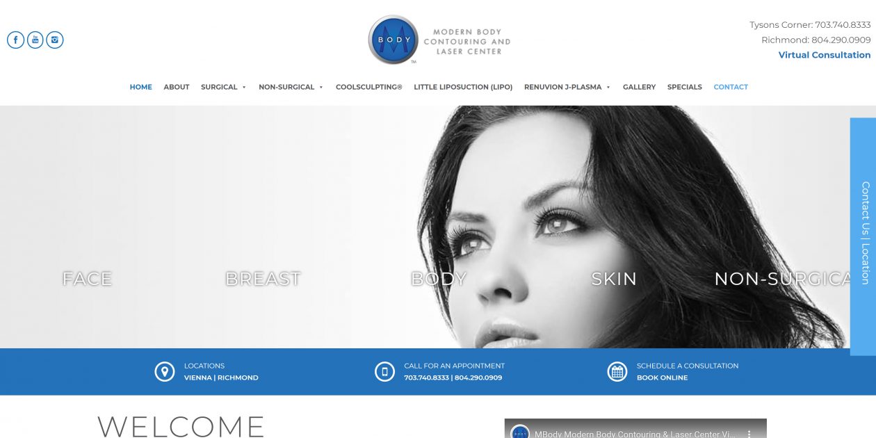 New Website Design for Northern Virginia Medical Spa Modern Body Contouring &#038; Laser Center