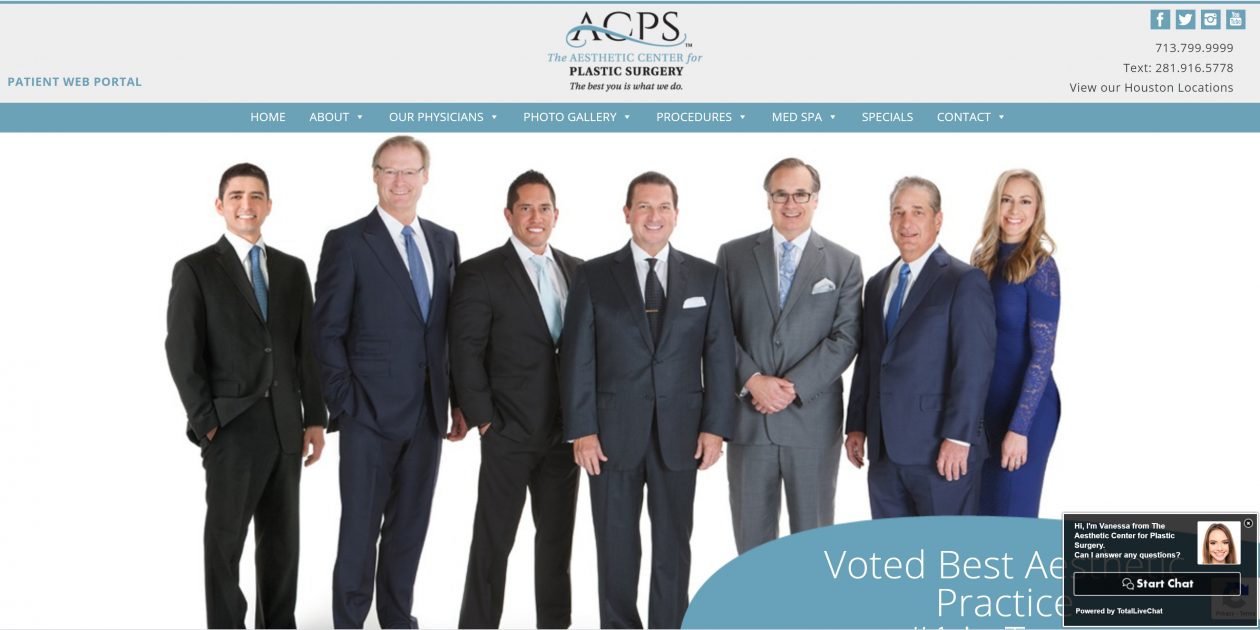 New Website Design for Houston Plastic Surgery Group &#8211; Aesthetic Center for Plastic Surgery (ACPS)