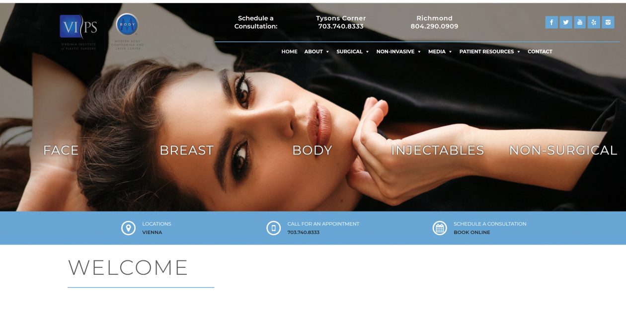 New Website Design for Washington DC area Plastic Surgeon Dr. Sundin