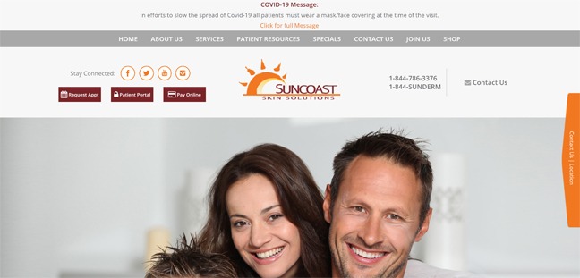 New Website Design for Florida Dermatologist Group Suncoast Skin Solutions