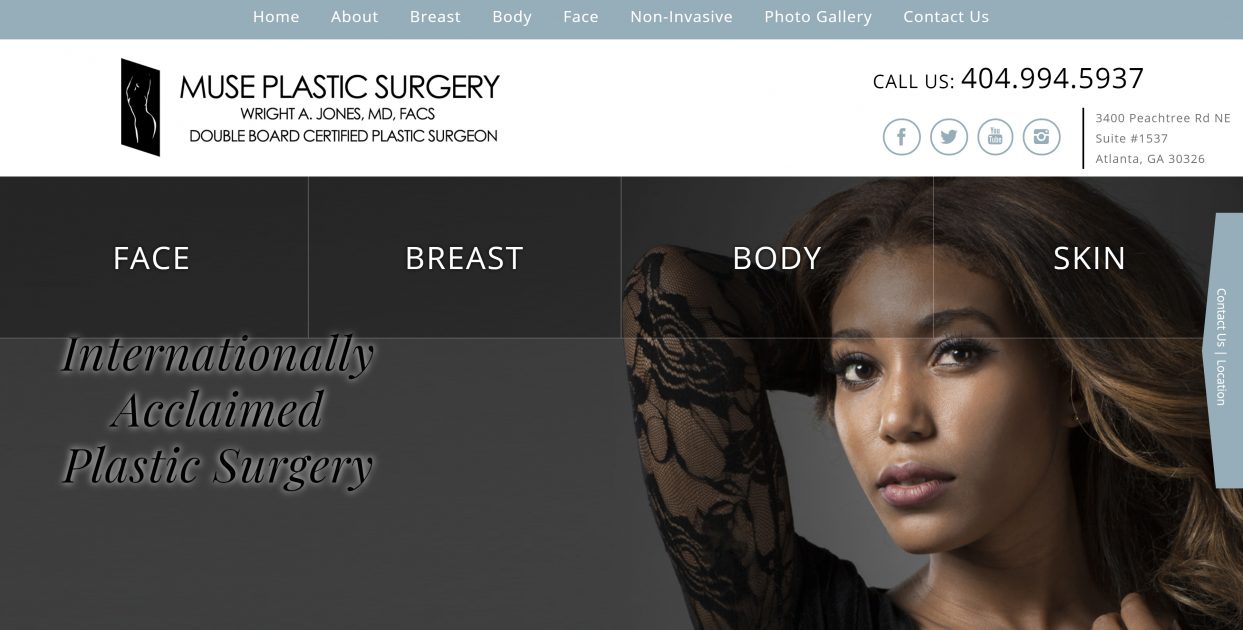 New Website Design for Atlanta, GA Plastic Surgeon Dr. Wright Jones