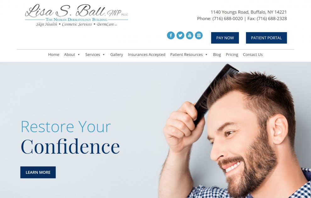 New Medical Website Design for Buffalo, NY Dermatologist Lisa S. Ball, NP
